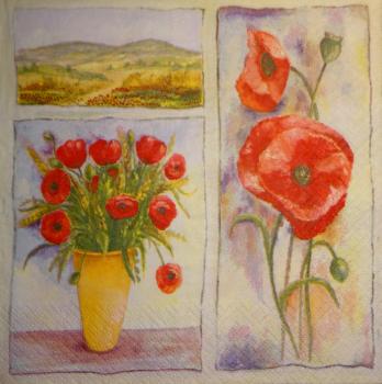 021 Anemones, Poppy - 3-ply (grün) - Ti-Flair